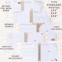 Two Little Dinos memory book dividers help organize milestones at a glance.