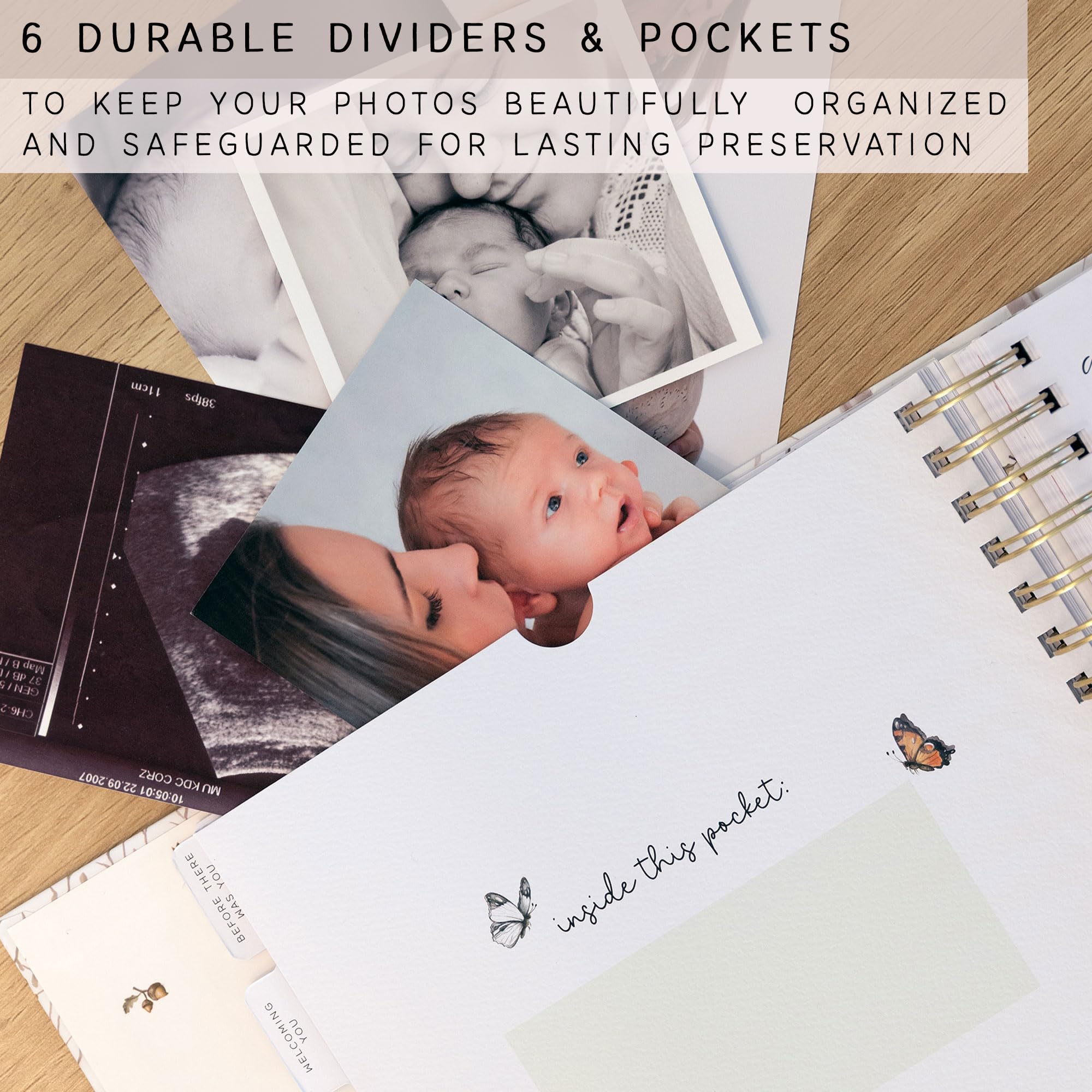 Two Little Dinos memory book keepsake pockets securely hold mementos.