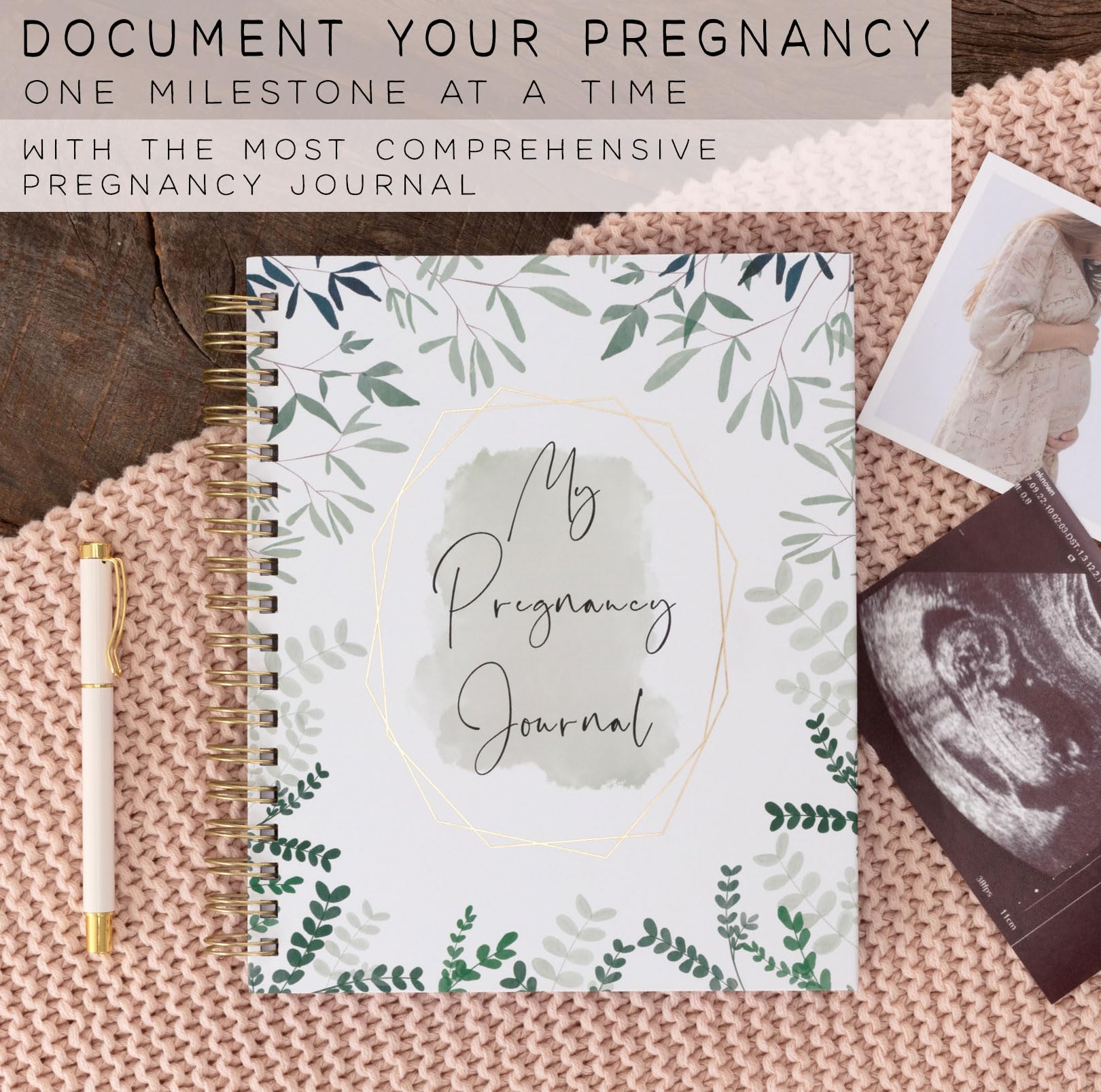 Two Little Dinos weekly pregnancy tracker page highlights baby milestones for peace of mind.