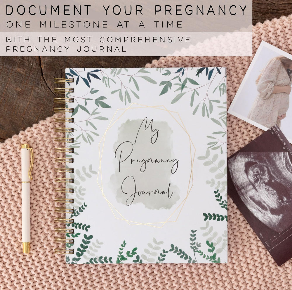 Two Little Dinos weekly pregnancy tracker page highlights baby milestones for peace of mind.