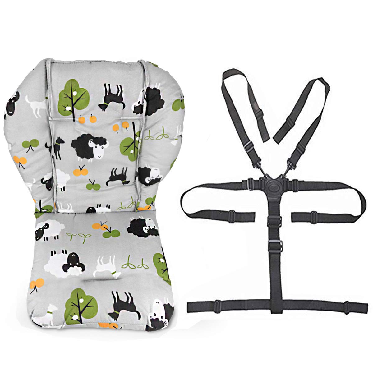 Twoworld baby high-chair pad gray cushion adds soft comfort during meals