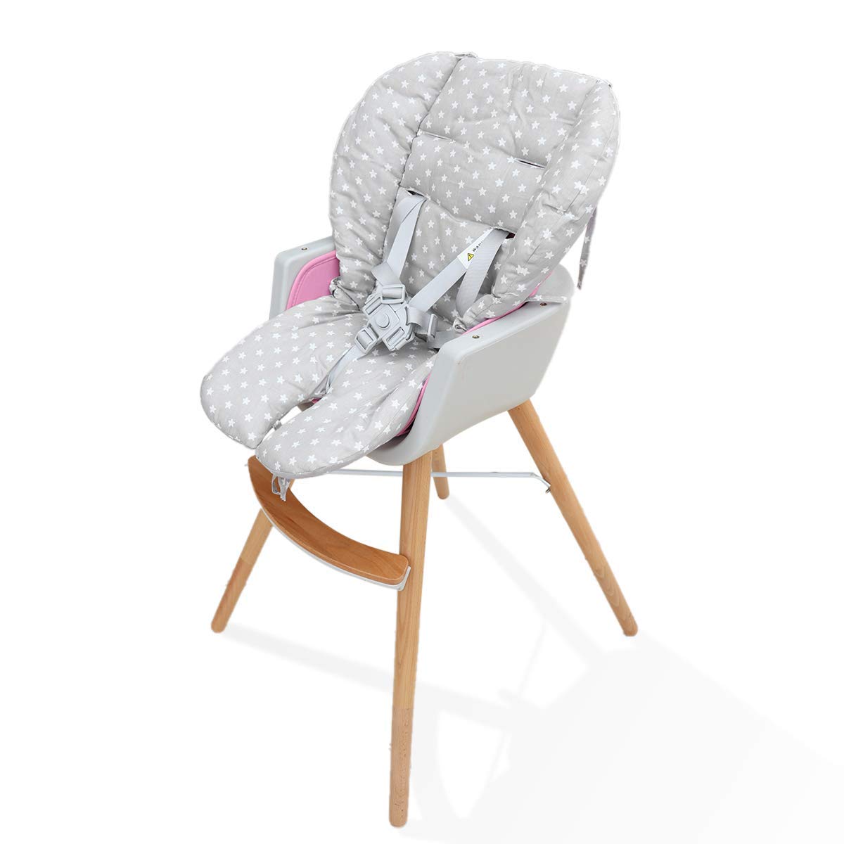 Twoworld high chair cushion breathable fabric keeps baby comfortable during meals