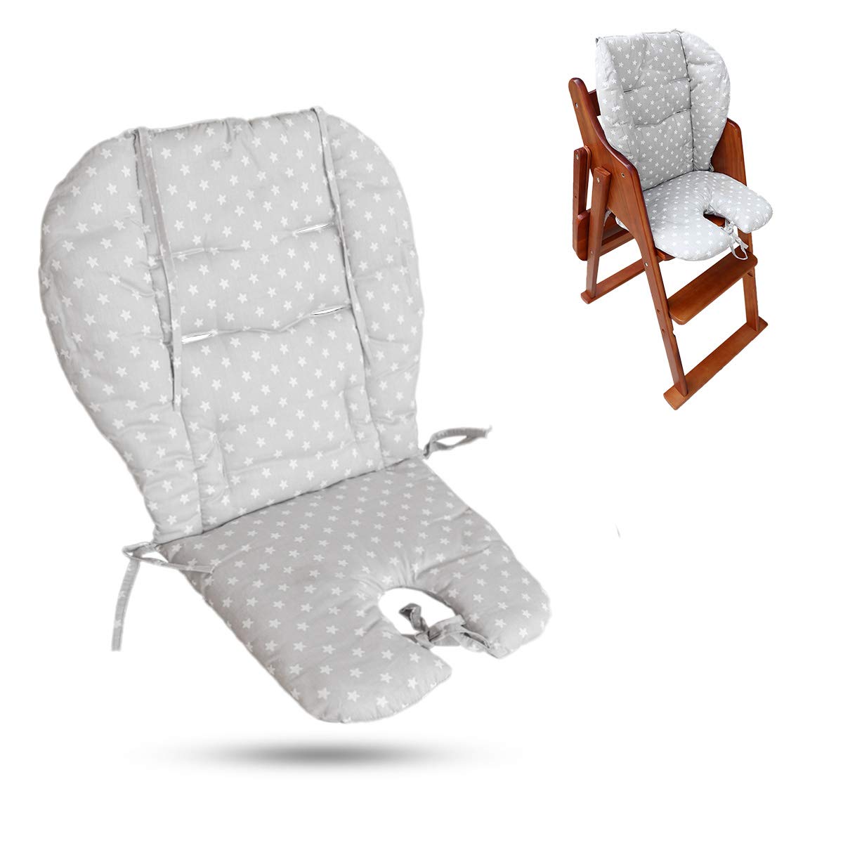 Twoworld high chair cushion closeup shows plush padding for baby comfort during meals
