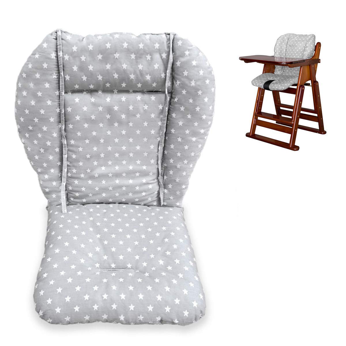 Twoworld high chair cushion front view offers plush baby comfort during meals