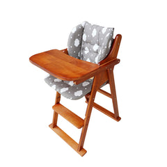 Twoworld high chair cushion gray clouds harness slots illustrate five-point harness compatibility