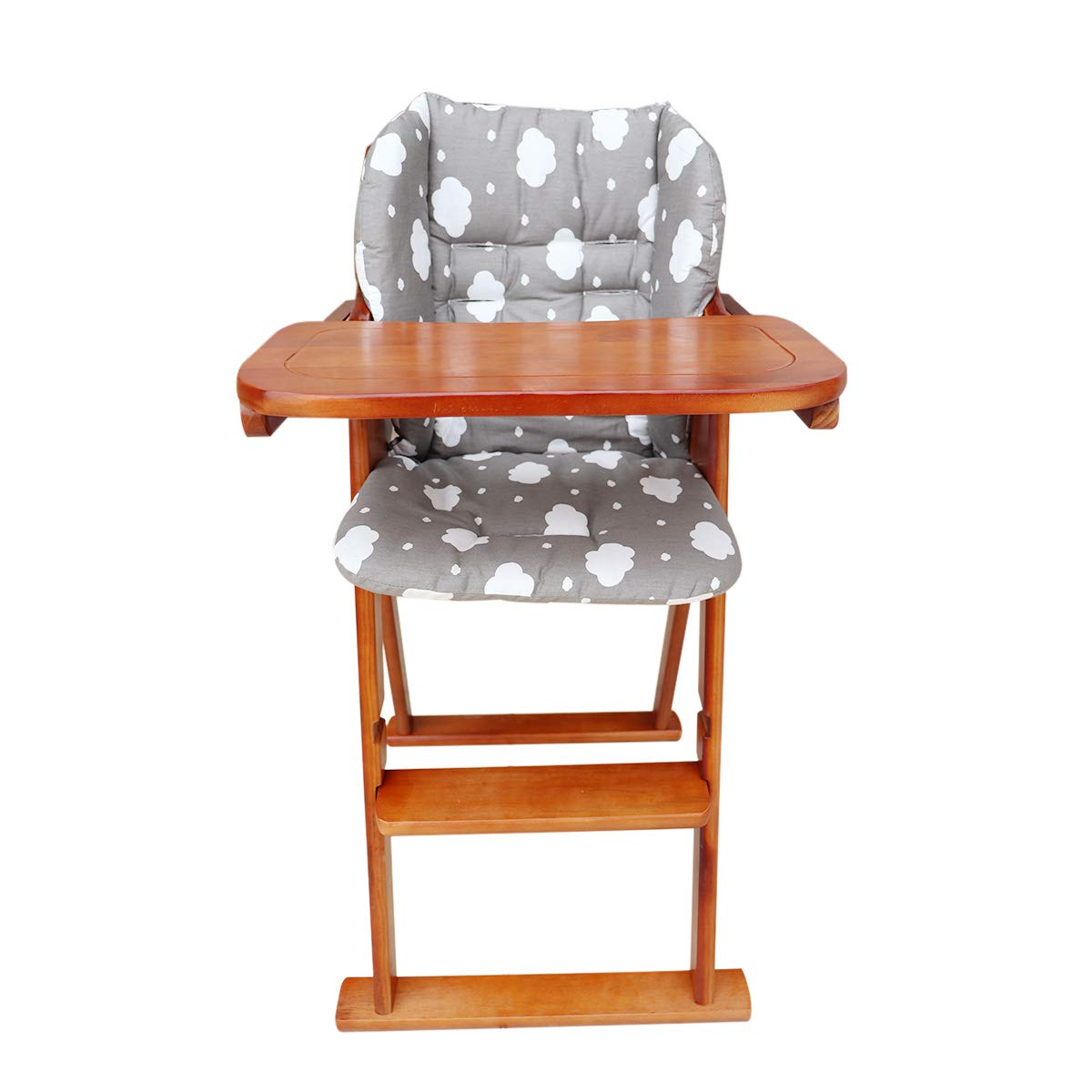 Twoworld high chair cushion gray clouds strap length 42cm shown for secure chair attachment