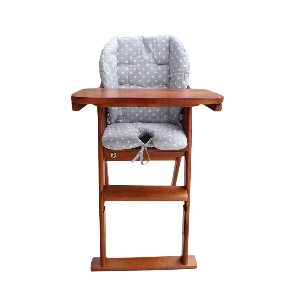 Twoworld high chair cushion with stability straps anchors securely on chair back