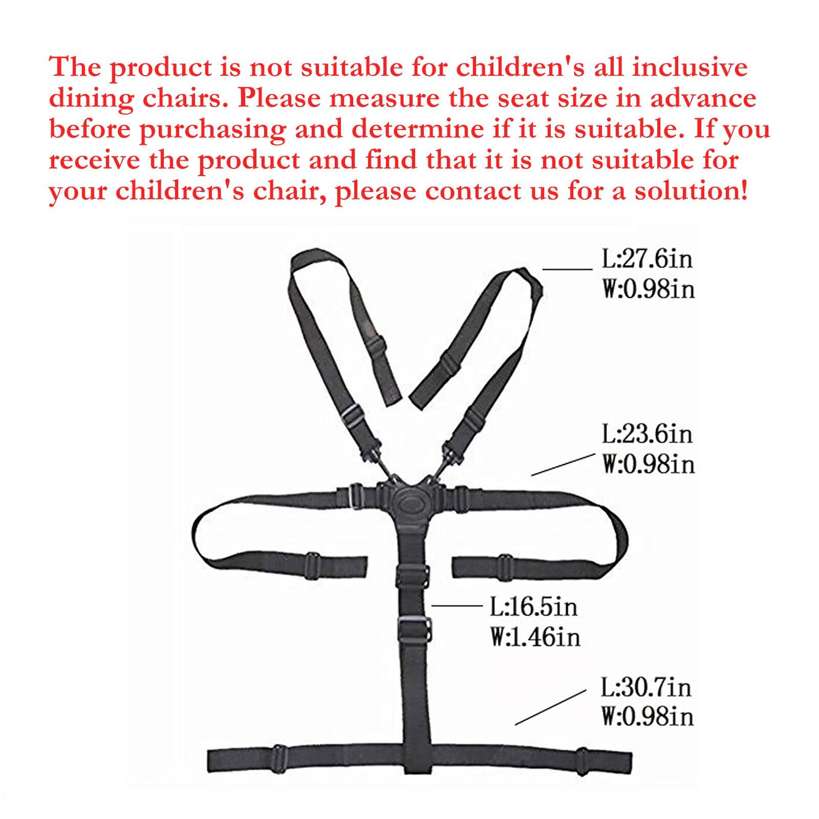 Twoworld high chair straps adjustment range enables secure fit for growing children.