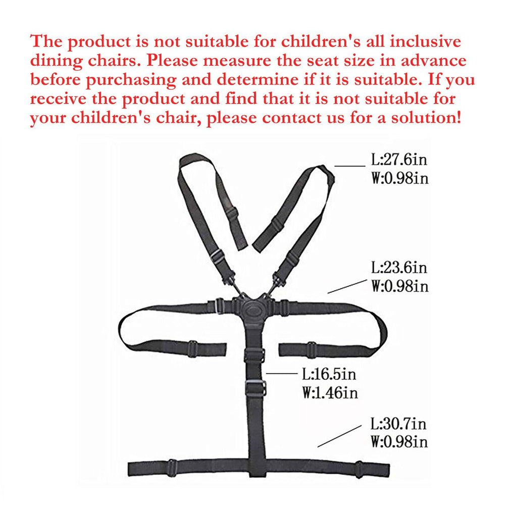 Twoworld high chair straps adjustment range enables secure fit for growing children.