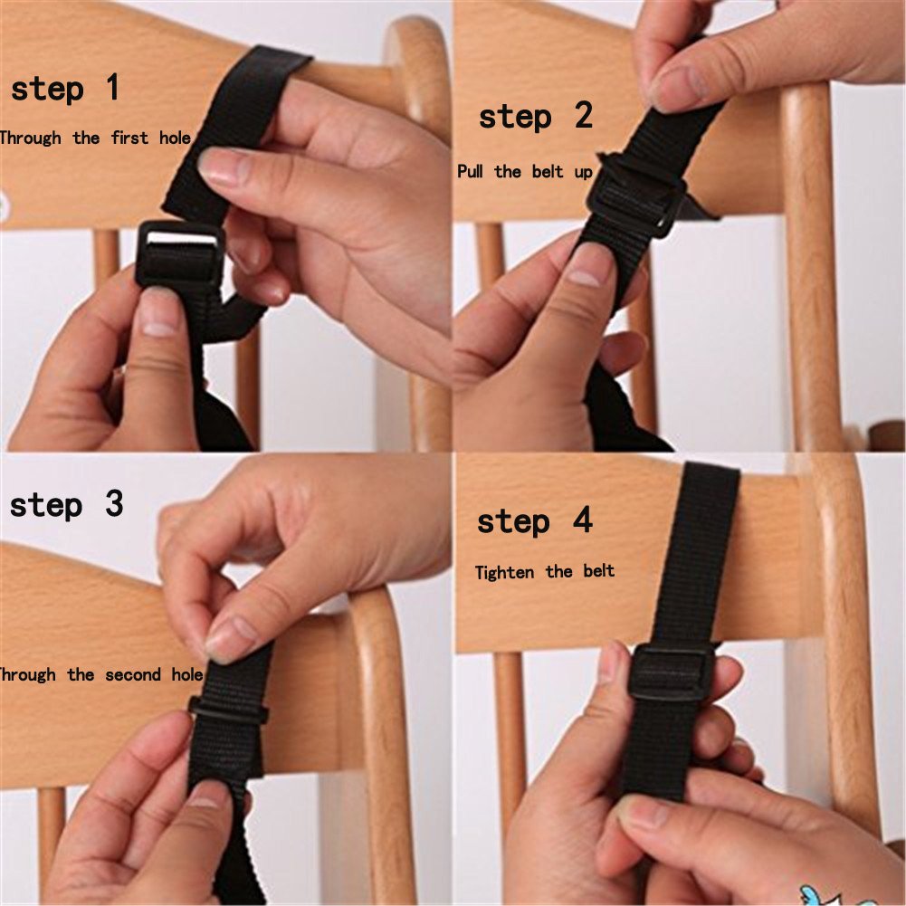 Twoworld high chair straps secure fit highlights adjustable length for growing toddlers.