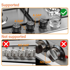 TWQA 5-pack knob covers installed to keep curious hands off burners