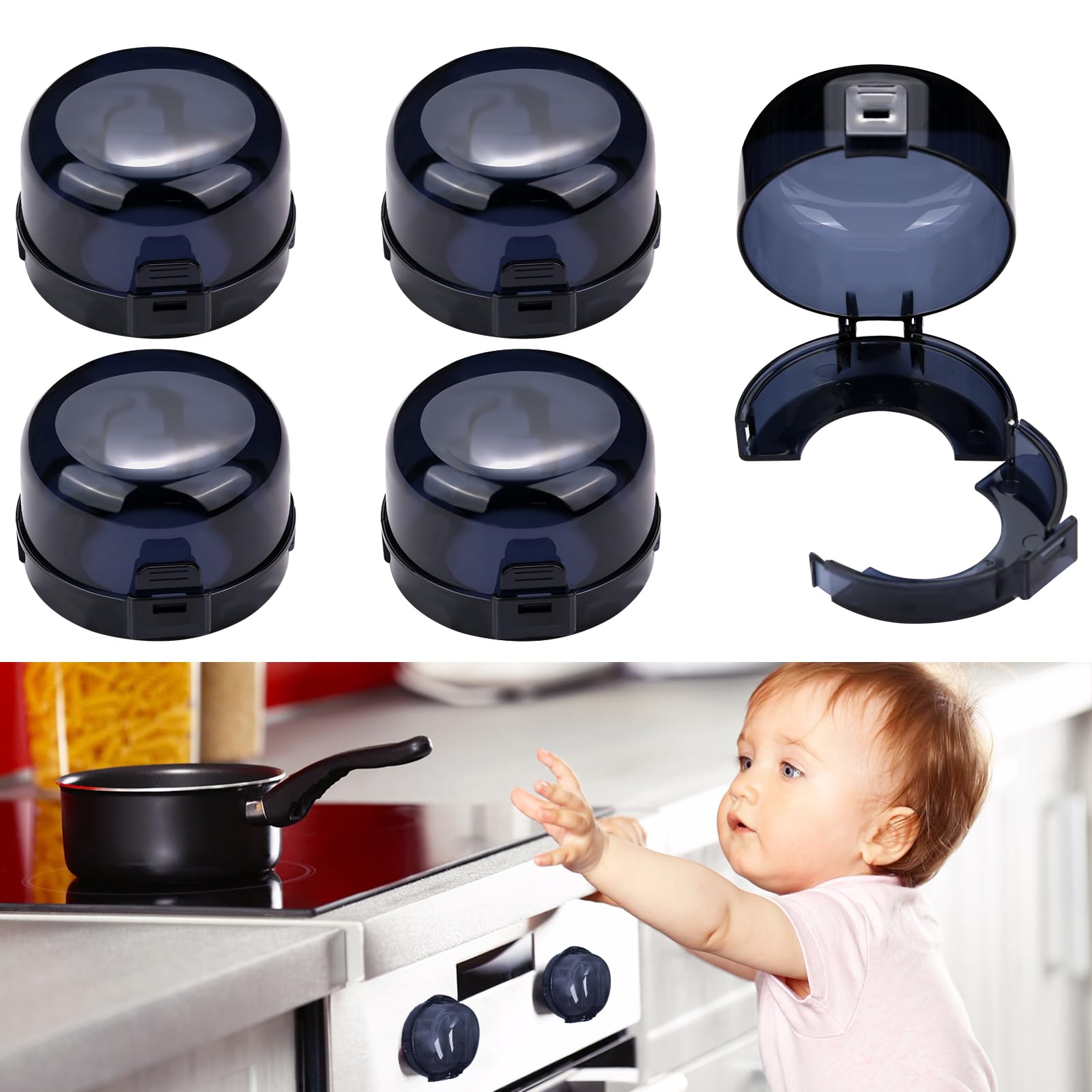 TWQA stove knob covers 5-pack on stove protect kids from knobs