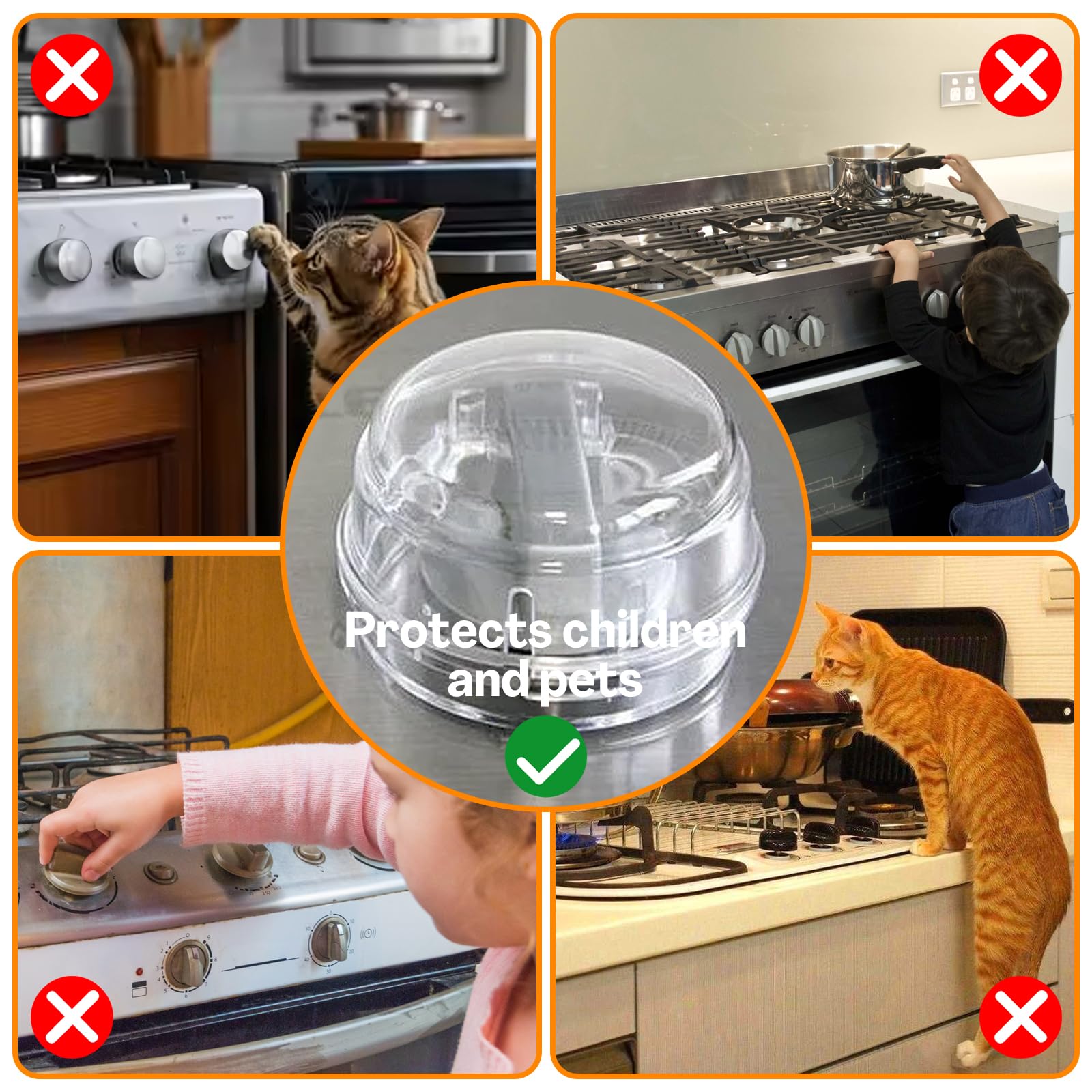 TWQA transparent plastic knob covers for kitchen safety