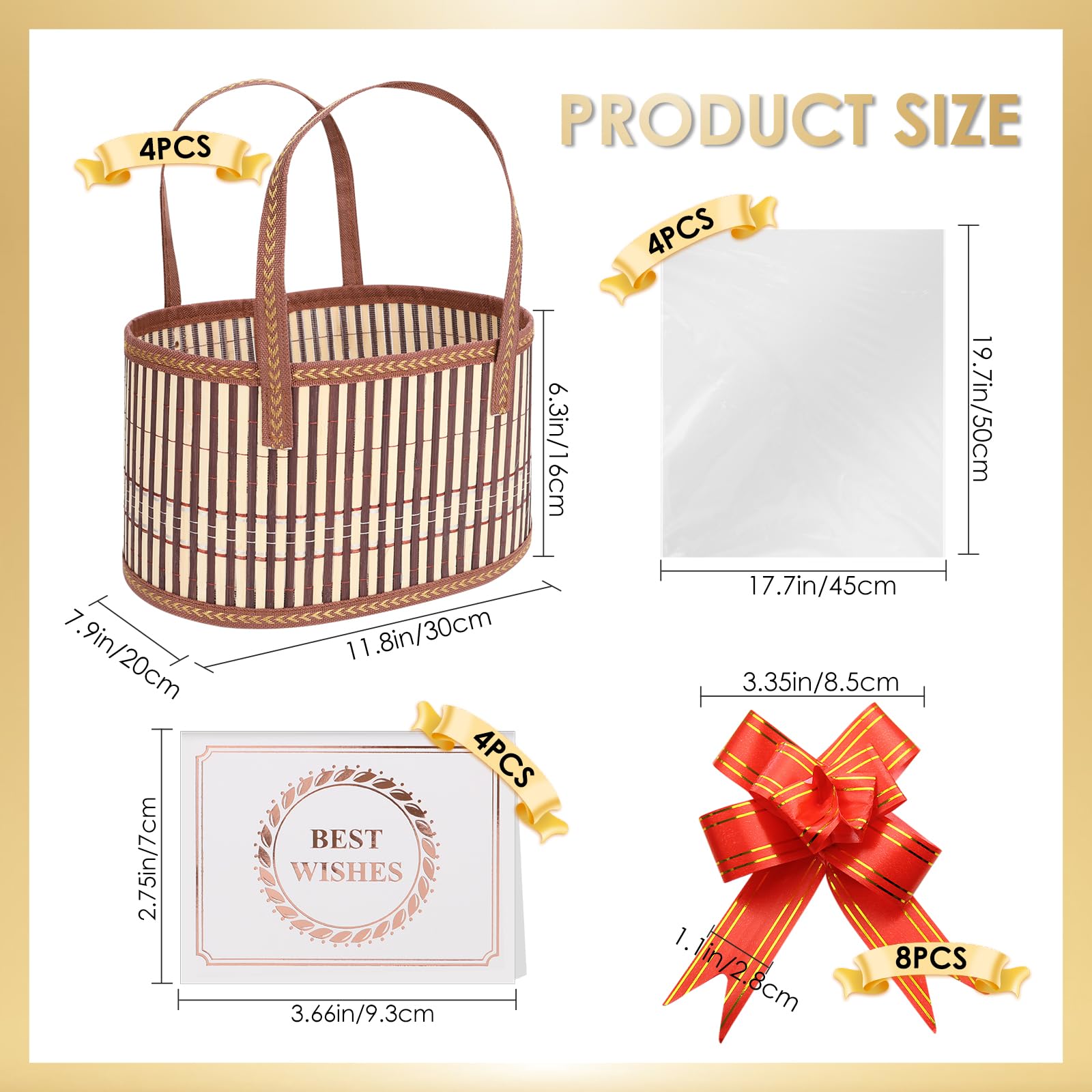 TXMLXY woven bamboo baskets elegant design ready for stylish gift presentation