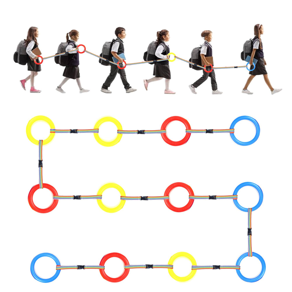 TXMLXY walking rope 12-set display with rings and ropes for toddler safety.