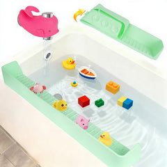 TYASDBA 31in silicone tub splash guard with 11 suction cups keeps baths dry and tidy.