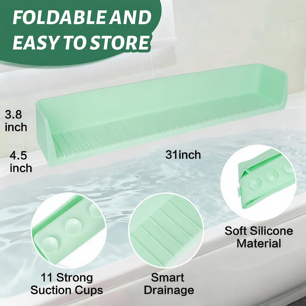TYASDBA green tub splash guard in use shows splash containment benefits.