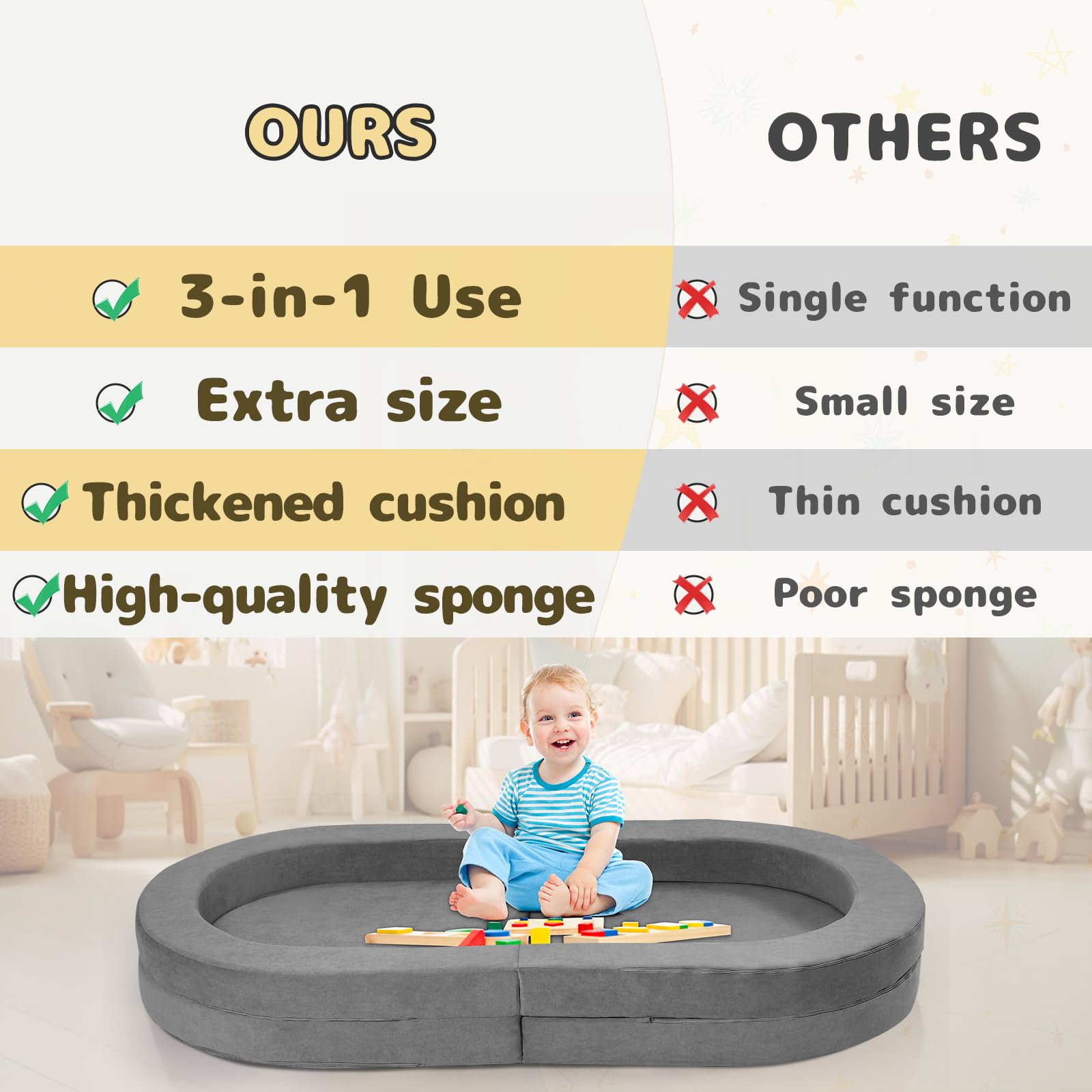 Tykacna travel toddler bed machine-washable cover keeps hygiene easy.