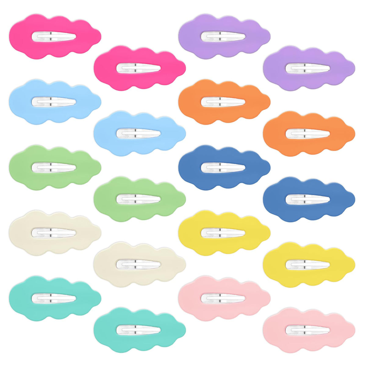 Tyqour 20pc candy-colored snap hair clips pack for easy daily styling.