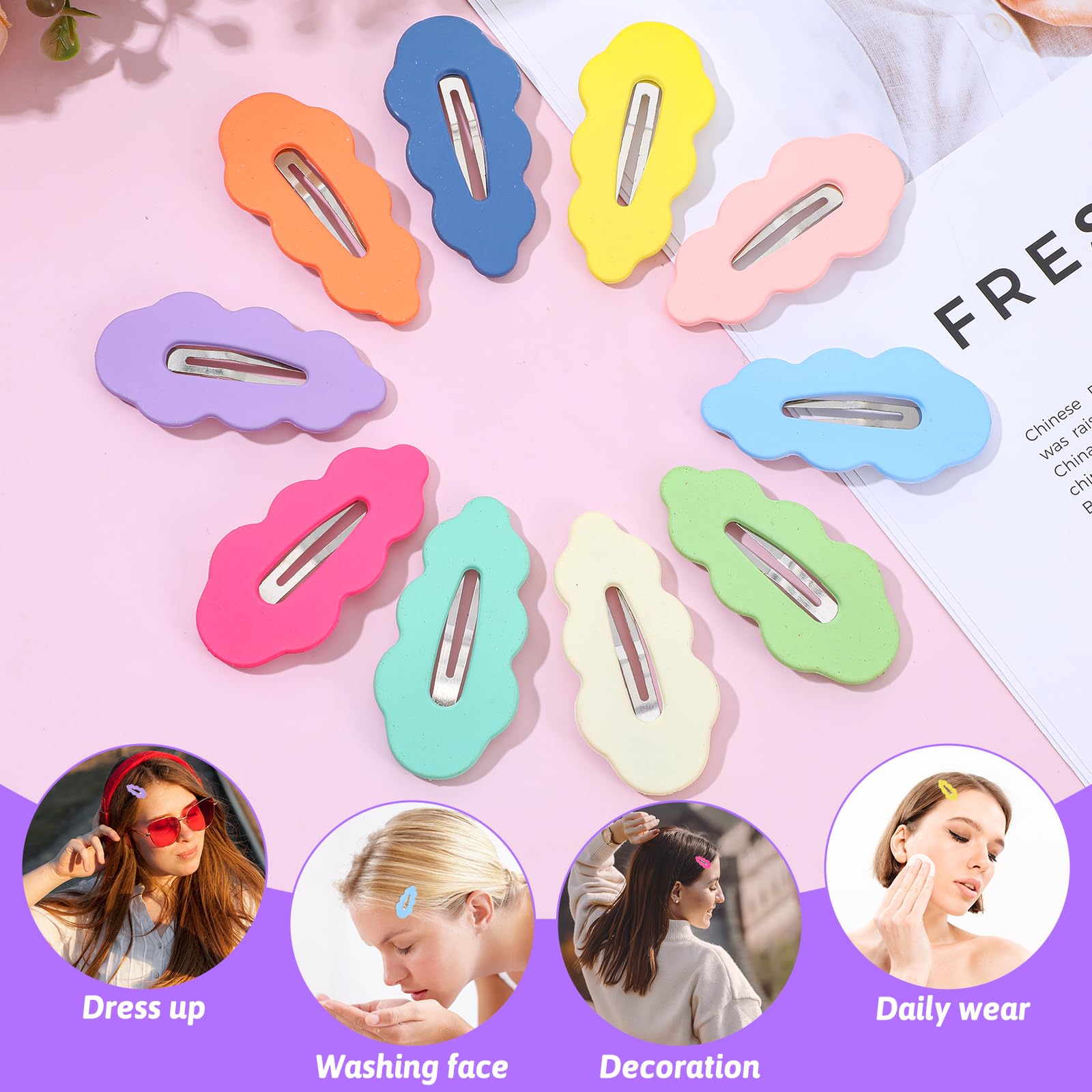 Tyqour non-slip hair clips secure thin and thick hair with ease.