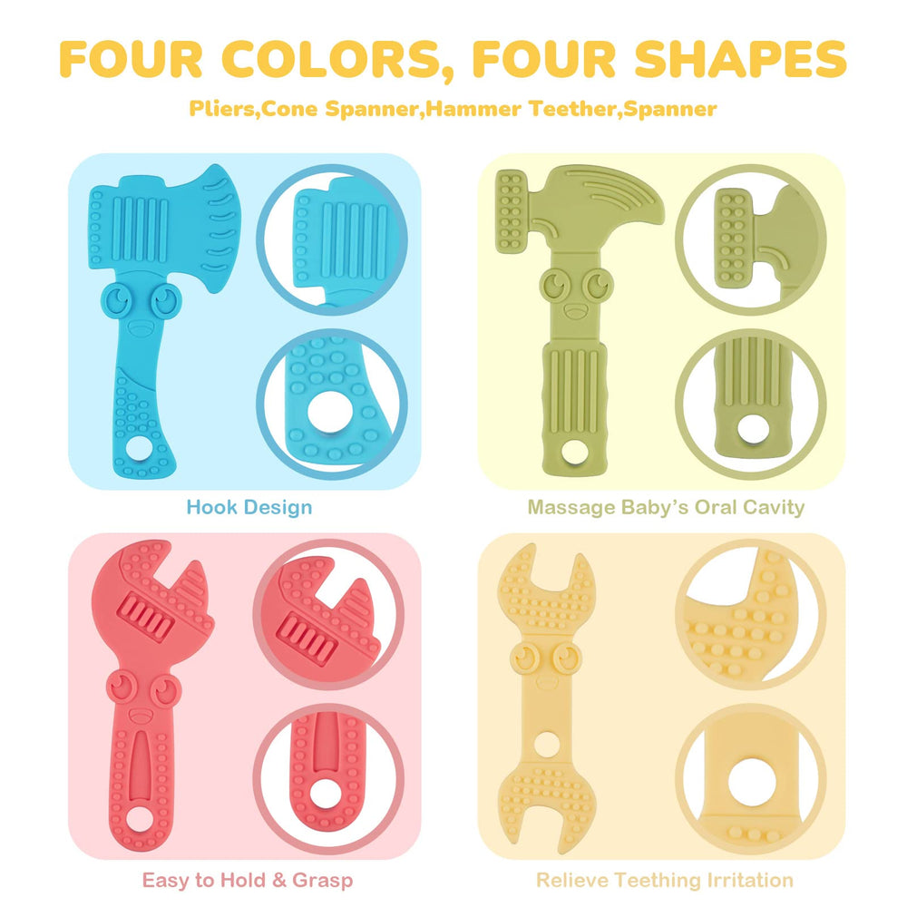 TYRY.HU teether colored set encourages color recognition and sensory play.