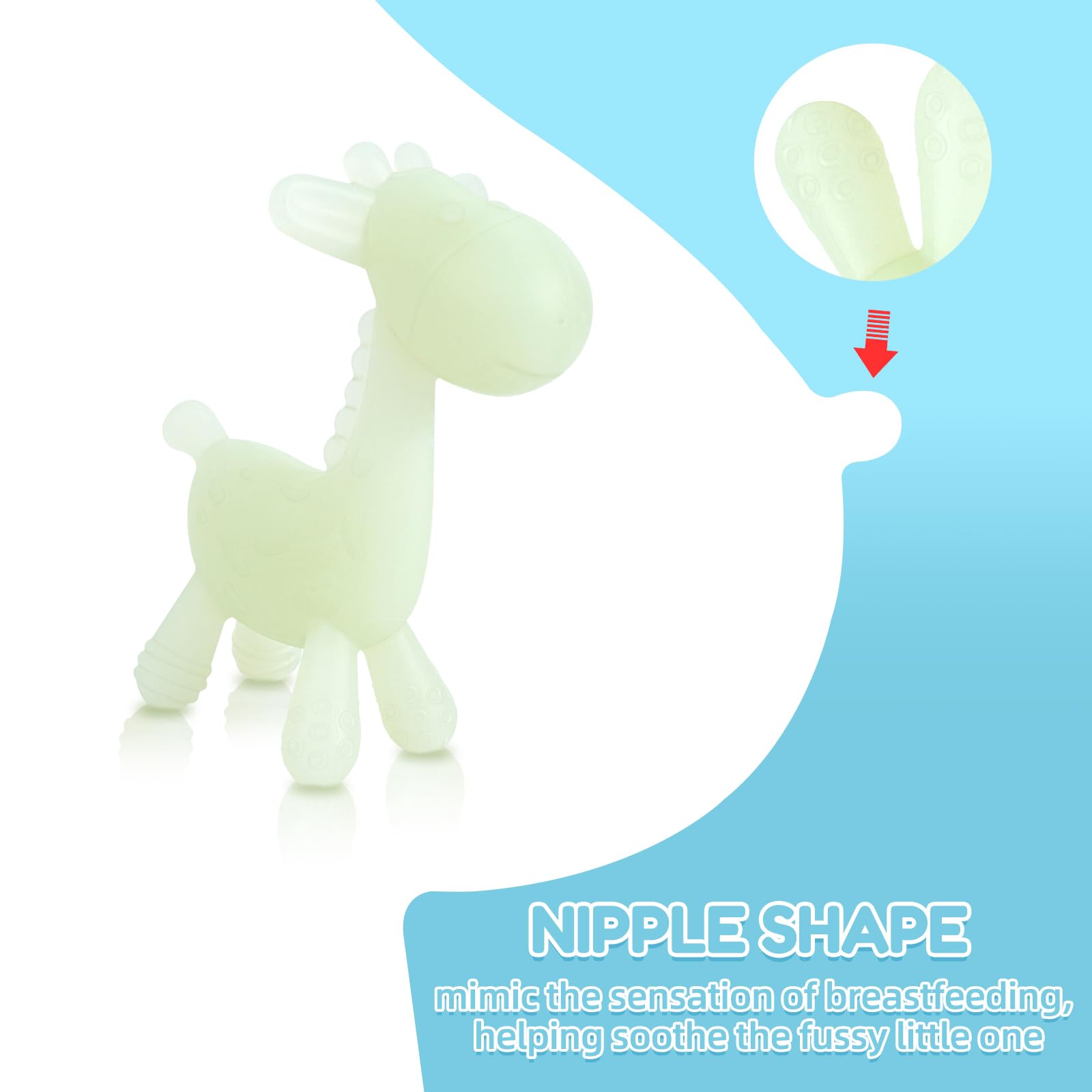TYRY.HU giraffe teether 2-pack display for convenient sharing among siblings