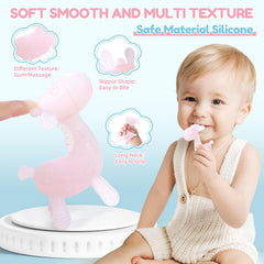TYRY.HU giraffe textured teether closeup highlighting soft surfaces for gum massage