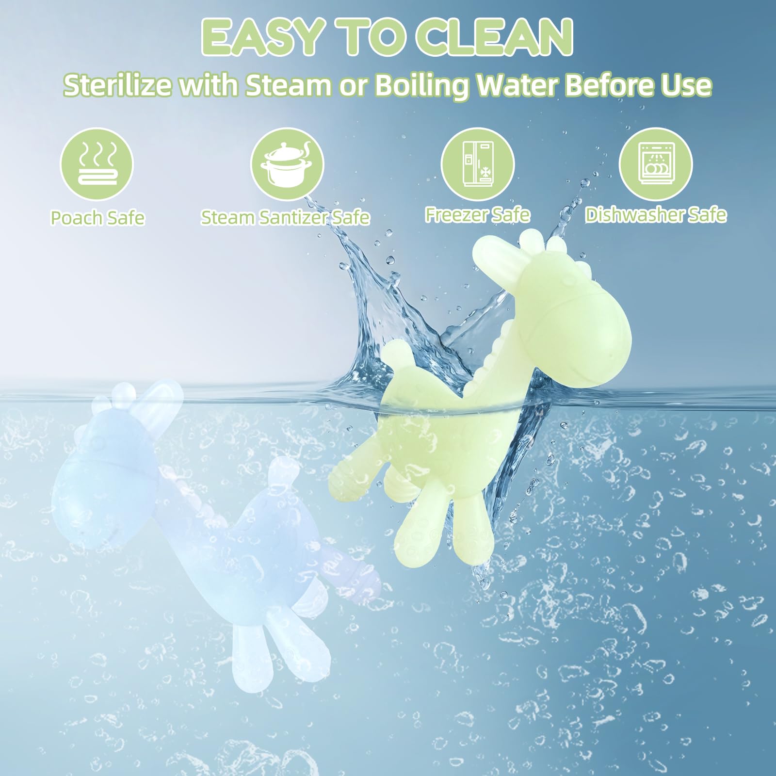 TYRY.HU easy-clean teether shown as a simple cleaning option