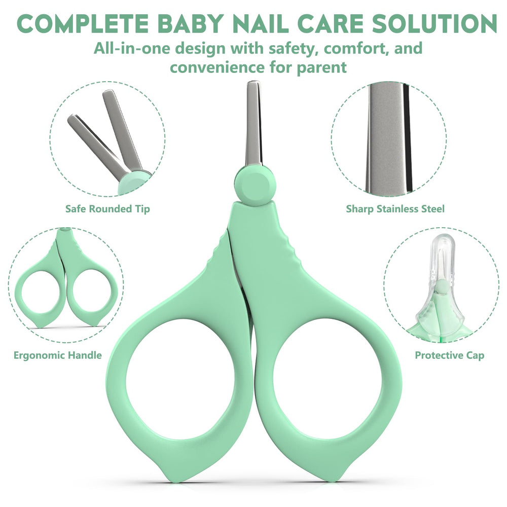 TYTDOUTER baby nail scissors stainless blades close-up for precise, gentle trimming