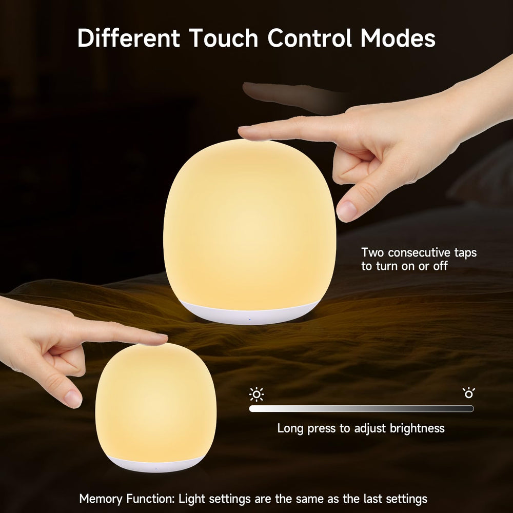 Tyute Baby Night Light touch control emphasizes easy brightness adjustment.