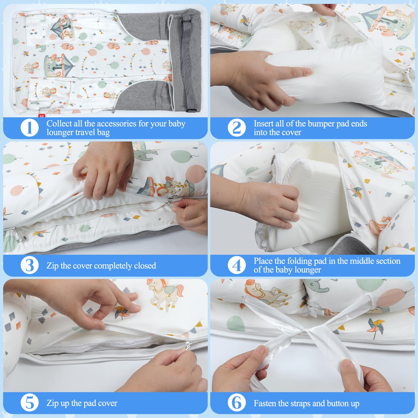 Tywop Baby Lounger adjustable-size-growth ensures growing baby space