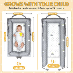 Tywop baby lounger soft cotton breathable material providing gentle, secure space for naps