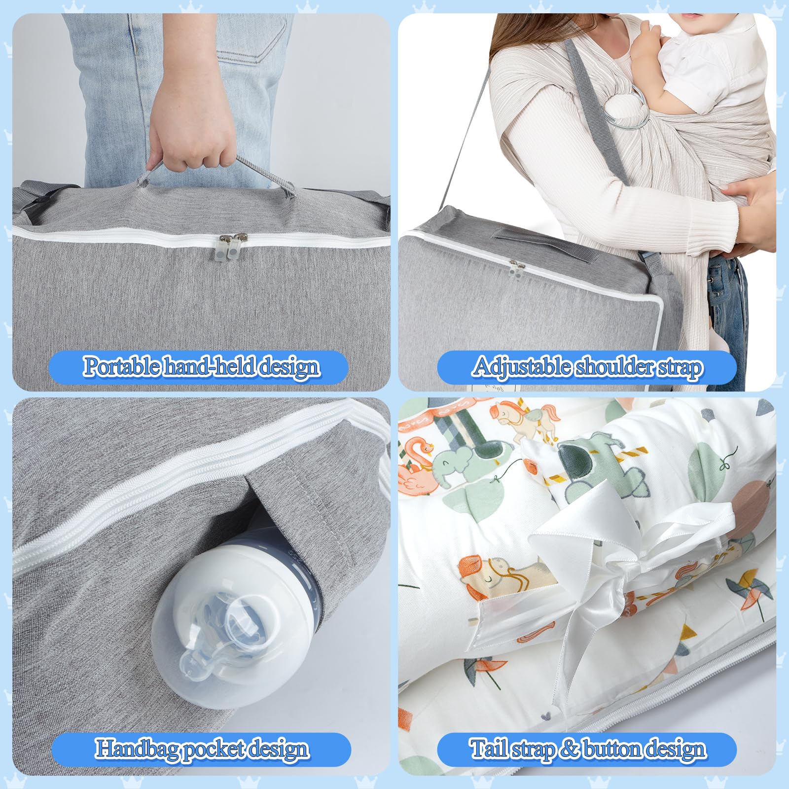 Tywop Baby Lounger soft-cotton-material offers breathable comfort anywhere