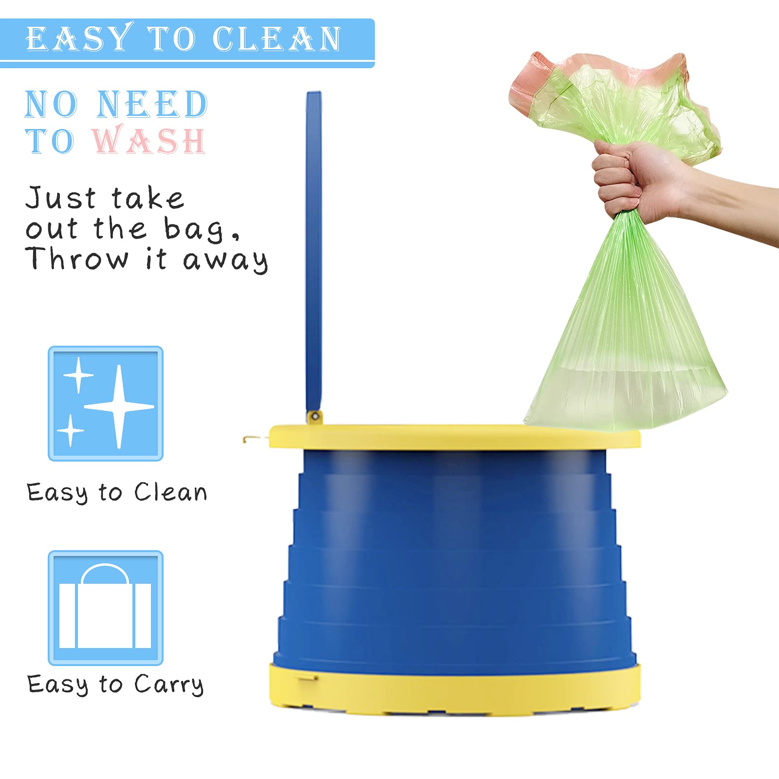 TZONOT portable potty seat blue-travel-bag included for mess-free cleanup on the go.