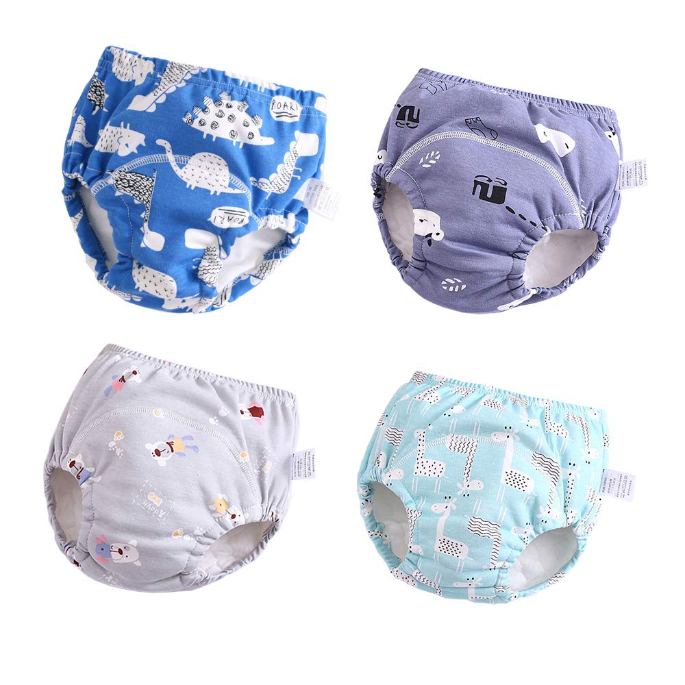 U0U baby boys training pants front view with comfortable elastic waistband for easy pull-on.