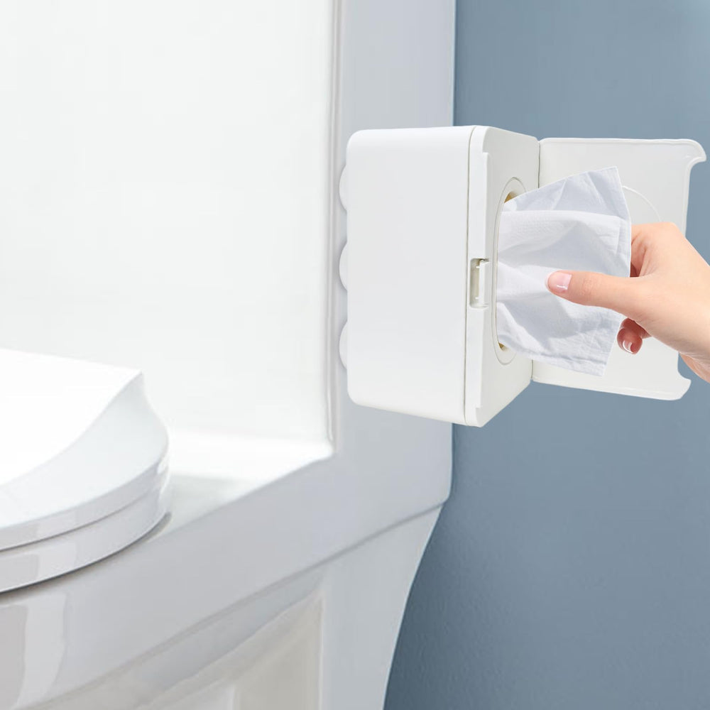 Uaeduky wipe holder front view for tidy bathroom organization and easy access