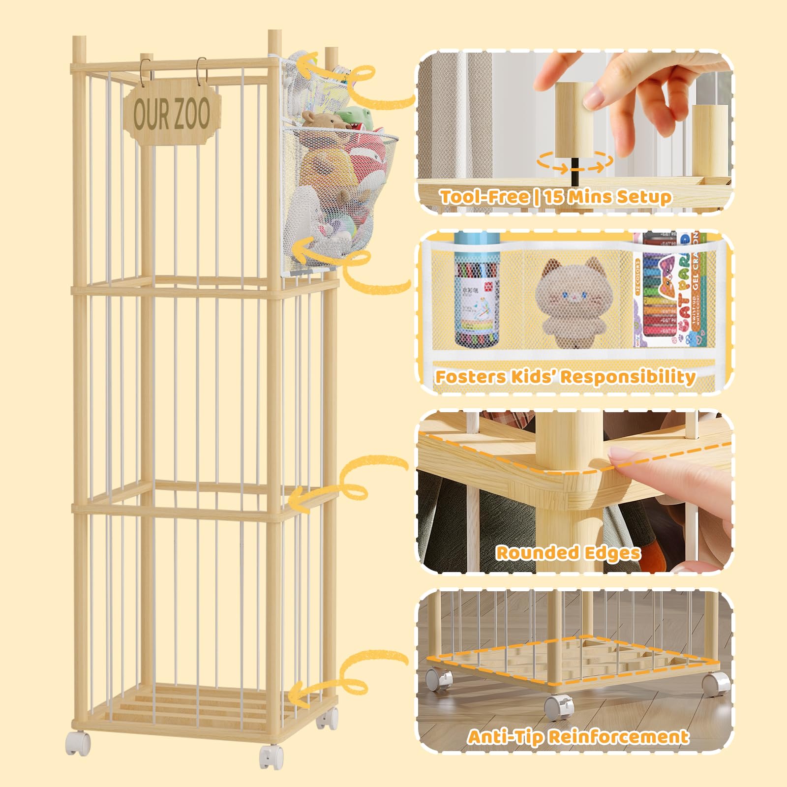UAMFURI side mesh pocket adds space for small blocks and tiny essentials.