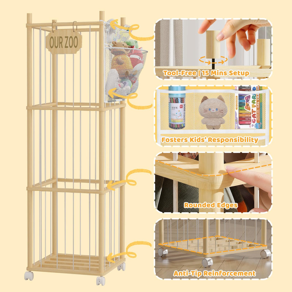 UAMFURI durable wood construction supports large plush toys