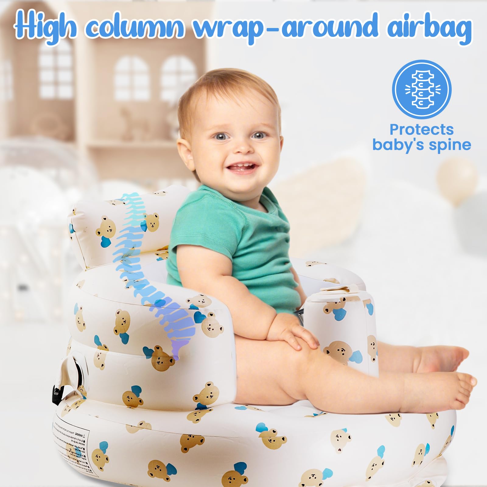UAYBABU inflatable baby seat folded for compact storage on the go