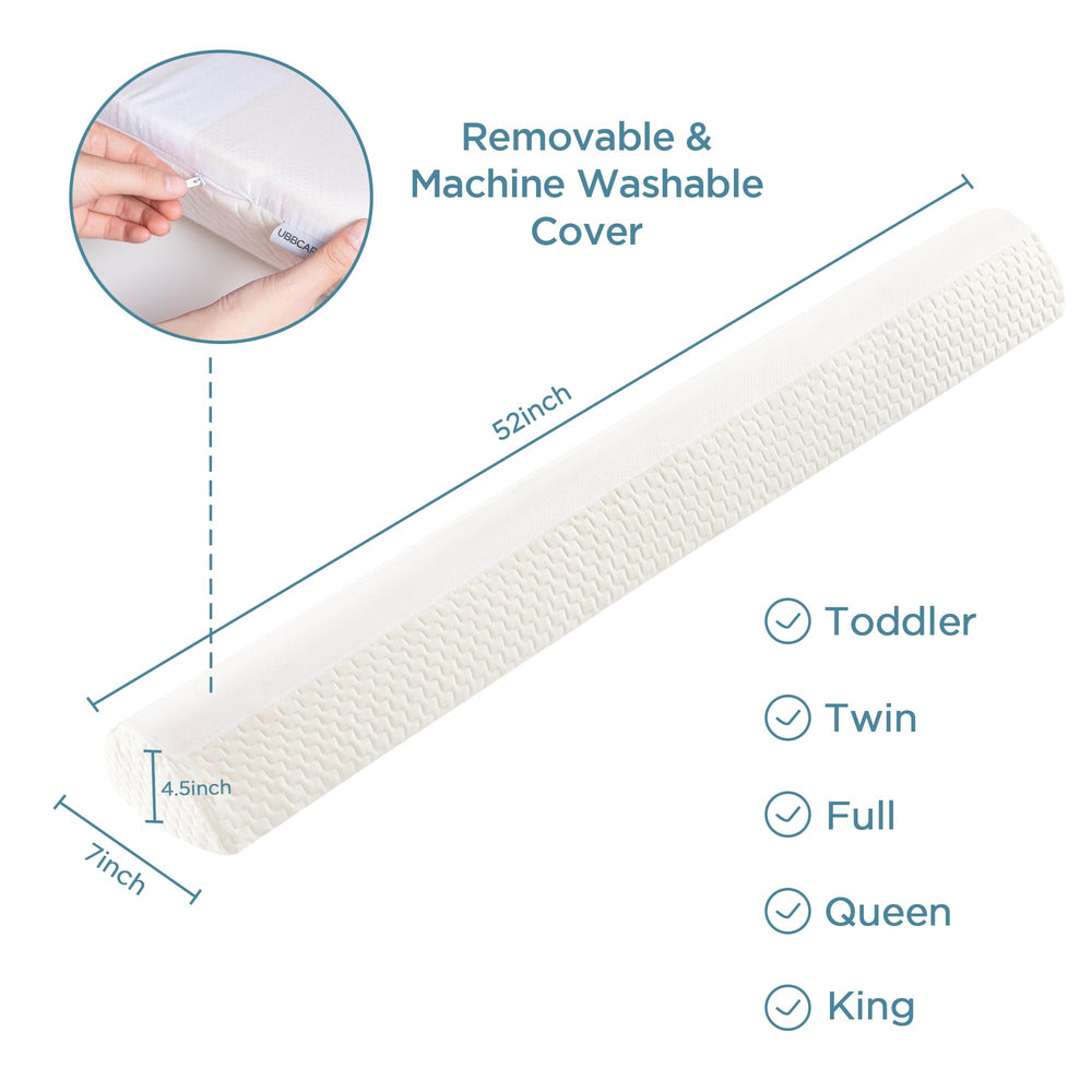 UBBCare memory foam rail close-up shows plush cushioning for cozy sleep.