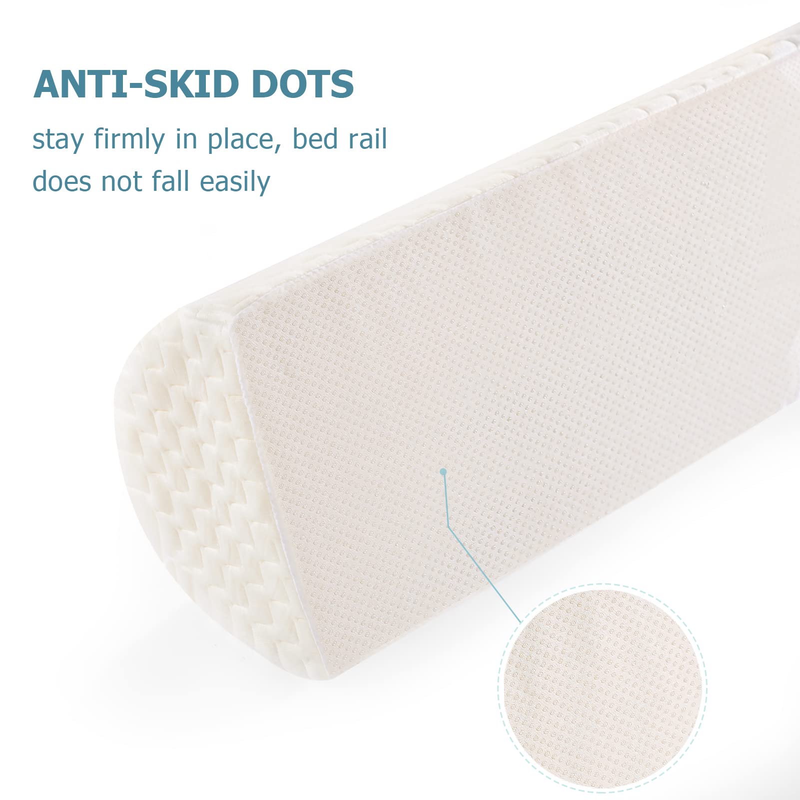 UBBCARE memory foam rail guard close-up shows plush protective barrier.