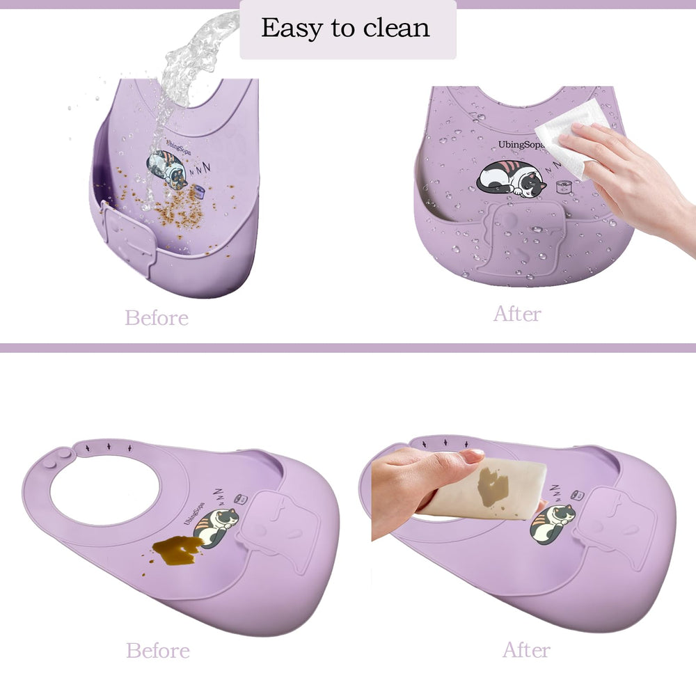 UBINGSOPA silicone baby bib adjustable closure suits growing babies for longer use.