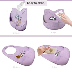 UBINGSOPA silicone baby bib adjustable closure suits growing babies for longer use.