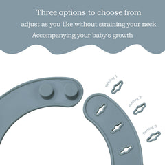 UBINGSOPA silicone baby bib stabilizes pocket close-up highlights deep catch for mess-free meals.