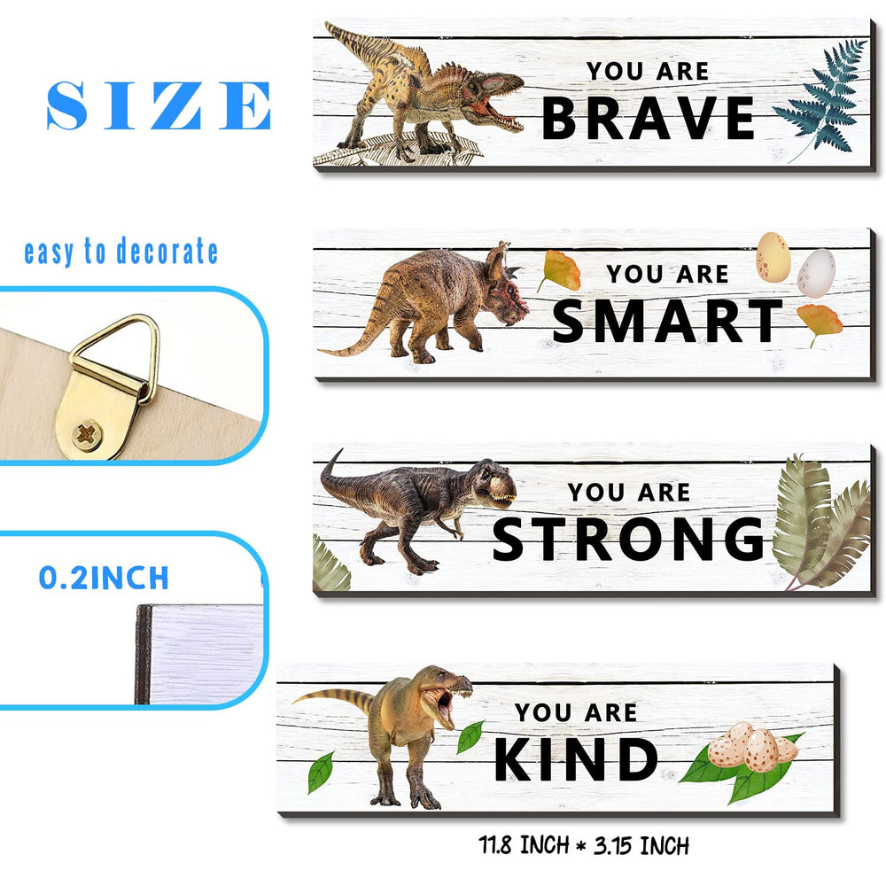 UBLURO dinosaur wall art you are kind plaque showcases positive affirmations for teen bedrooms.
