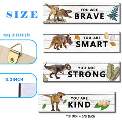 UBLURO dinosaur wall art you are kind plaque showcases positive affirmations for teen bedrooms.