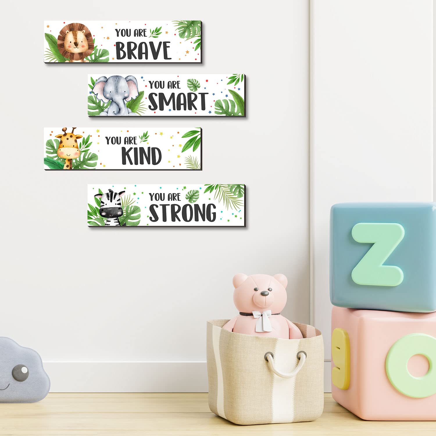 UBLURO you are brave wall quote, durable wooden plaque for kids' bedroom.