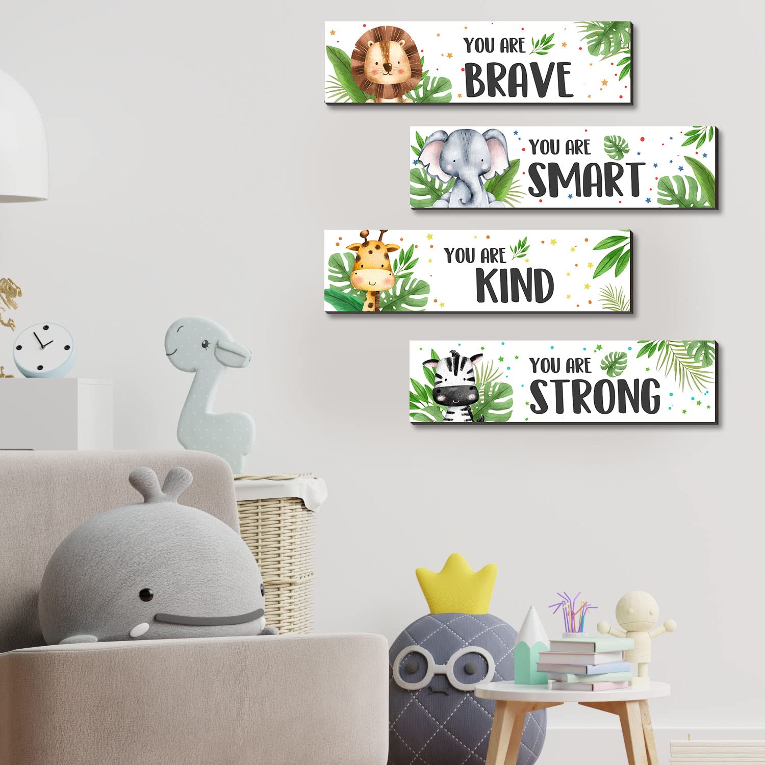 UBLURO you are smart wall quote, wooden plaque, promotes learning mindset in playroom.