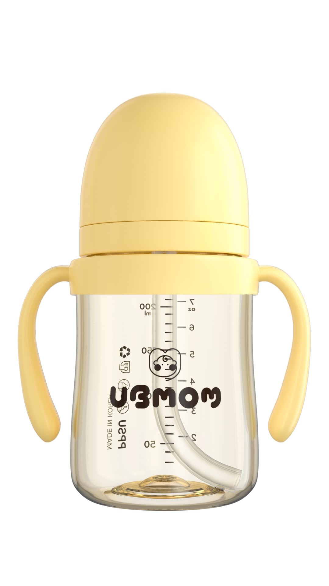 UBMOM 360-degree rotation handles allow easy grip for toddlers during drinks.
