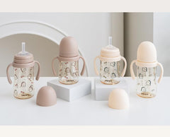 UBMOM Daino Beige rotating handle side view for easy toddler grip.